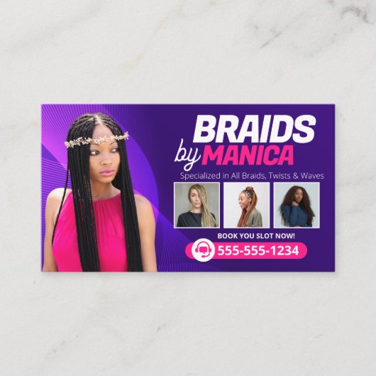 Moderne Braiding Salon Haare Extensions Braids Wig Treuekarte (Vorderseite)