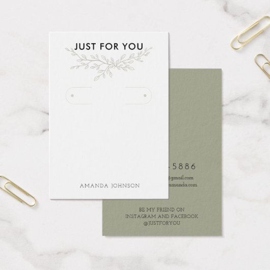 Moderne Branch Earthy Hoop Earring Display Card (Büro)