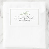 Moderne Branch Foliage Grüne Beruflich Rechteckiger Aufkleber (Tasche)