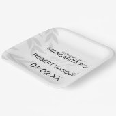 Moderne Branch Grau Schwarz-weiß Pappteller (Gewinkelt)