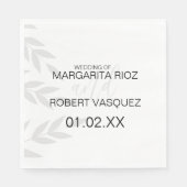 Moderne Branch Grau Schwarz-weiß Serviette (Vorderseite)