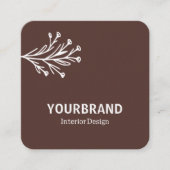 Moderne Branchen Innendesign Kaffee Brown Quadratische Visitenkarte (Vorderseite)