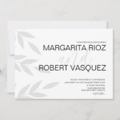 Moderne Brand Gray White Script Einladung Hochzeit (Vorderseite)