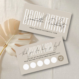 Moderne Brauen-Künstler-Script-Typografie beige Treuekarte