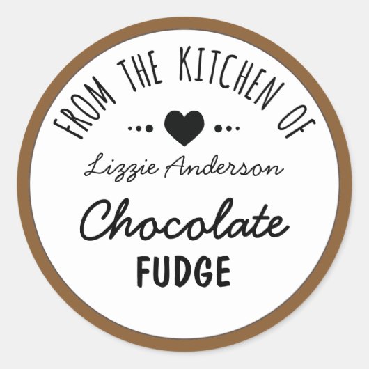 Moderne Braun aus der Küche des Labels Runder Aufkleber (Vorderseite)