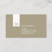 Moderne Braun Beige Weiß Stilvoll Einfache Monogra Visitenkarte (Vorderseite)