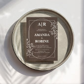 Moderne Braun-Blumen-Hochzeitsfeier Einladung