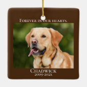Moderne Braun Foto-Pet-Memorial Keramikornament (Rückseite)