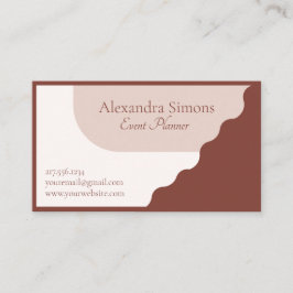 Moderne braune Beige Boho Retro-Visitenkarte Visitenkarte