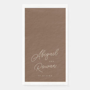 Moderne braune beigefarbene minimalistische Hochze Serviette
