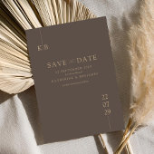 Moderne braune, elegante Monogramm-Hochzeit Save The Date
