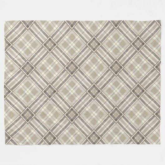 Moderne braune Elfenbein-Bettwäsche Subtile Muster Fleecedecke (Vorderseite (Horizontal))