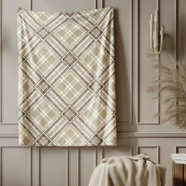 Moderne braune Elfenbein-Bettwäsche Subtile Muster Fleecedecke