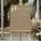 Moderne braune Fußabdrücke Geschlechtsvorhersage Poster