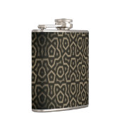 Moderne braune geometrische Muster-Vinyl-Flasche Flachmann (Rechts)