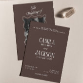 Moderne Braune Hochzeit Chocolate Brown Einladung