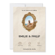 Moderne braune Hochzeitseinladung