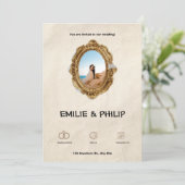 Moderne braune Hochzeitseinladung Einladung (Stehend Vorderseite)