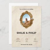 Moderne braune Hochzeitseinladung Einladung (Vorne/Hinten)