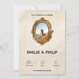 Moderne braune Hochzeitseinladung Einladung