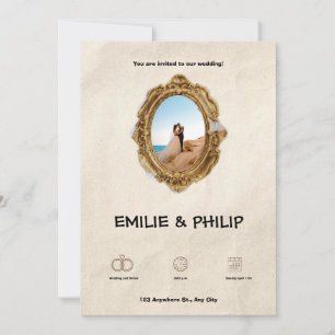 Moderne braune Hochzeitseinladung Einladung