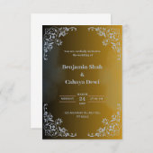 Moderne braune Hochzeitseinladung Einladung (Vorne/Hinten)