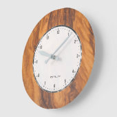 Moderne braune Imitate Holztextur Große Wanduhr (Winkel)