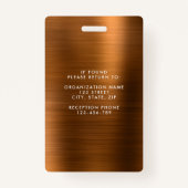 Moderne braune Imitate - Metallic Corporate Foto I Ausweis (Rückseite)