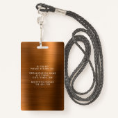 Moderne braune Imitate - Metallic Corporate Foto I Ausweis (Rückseite mit Schlüsselband)