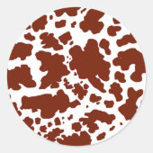 Moderne braune Kuhhaut Textur Tierdruck Runder Aufkleber (Vorderseite)