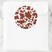 Moderne braune Kuhhaut Textur Tierdruck Runder Aufkleber (Tasche)