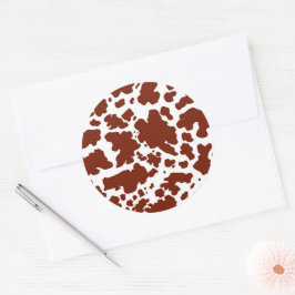 Moderne braune Kuhhaut Textur Tierdruck Runder Aufkleber