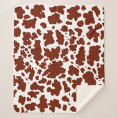 Moderne braune Kuhhaut Textur Tierdruck Sherpadecke (Vorderseite)