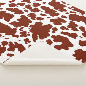 Moderne braune Kuhhaut Textur Tierdruck Sherpadecke (3/4)
