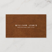 Moderne braune Leder Minimale Visitenkarte (Vorderseite)