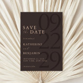Moderne Braune Minimalistische Hochzeit Save The Date