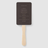 Moderne braune minimalistische Hochzeitsprogramme Fächer (Rückseite)