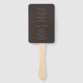 Moderne braune minimalistische Hochzeitsprogramme Fächer (Vorderseite)