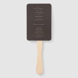 Moderne braune minimalistische Hochzeitsprogramme Fächer
