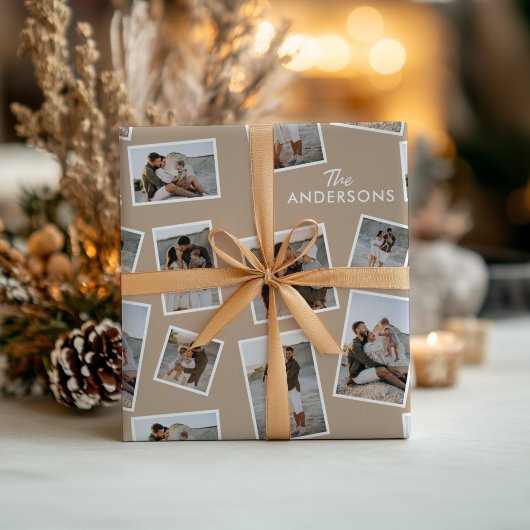 Moderne braune Multi-Foto-Produktreihe Geschenkpapier