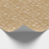 Moderne braune Niedlich Doodle-Muster Fall Ernteda Geschenkpapier (Ecke)