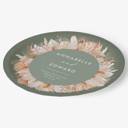 Moderne braune Pampasgras Mr. & Mrs. Pappteller (Schrägansicht)