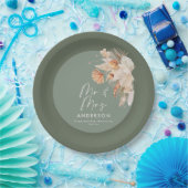 Moderne braune Pampasgras Mr. & Mrs. Pappteller (Party)