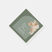 Moderne braune Pampasgras Mr. & Mrs. Serviette (Ecke)