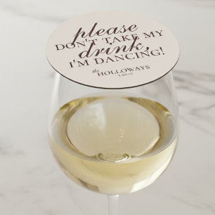 Moderne braune Personalisierte Cocktailstunde Hoch Runder Pappuntersetzer