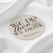 Moderne braune Personalisierte Cocktailstunde Hoch Runder Pappuntersetzer