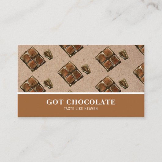 Moderne braune Schokolade Berufliche Karte (Vorderseite)
