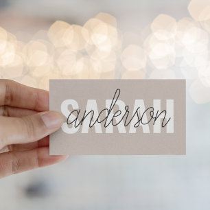 Moderne braune Schönheit Personalisiert Visitenkarte