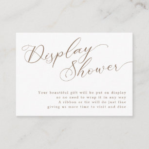 Moderne braune Script-Brautparty-Display-Dusche Begleitkarte