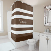 Moderne braune Streifen Duschvorhang (Beispiel)
